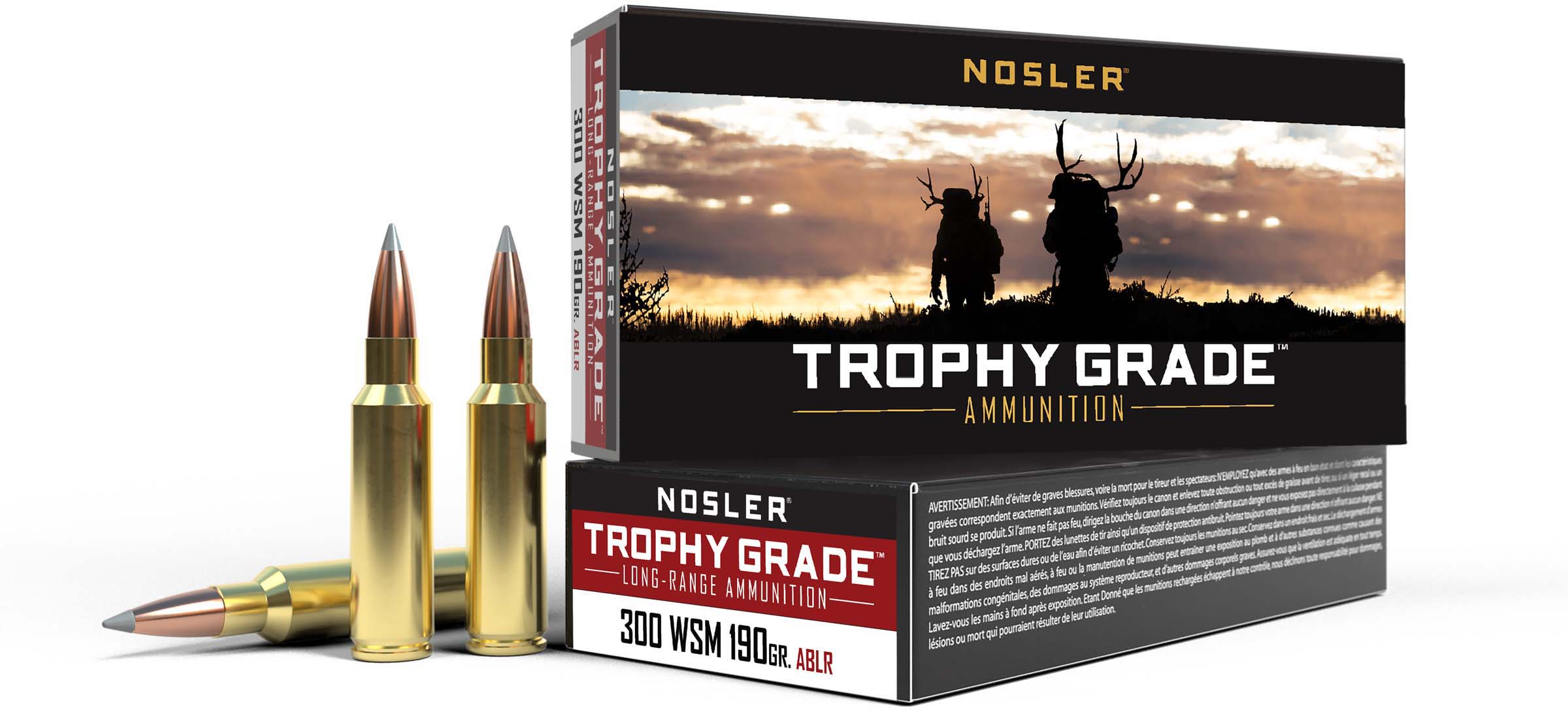 Nosler Trophy Grade .300 Winchester Short Magnum 190 Grain AccuBond Long Range Brass Cased Centerfire Rifle Ammunition