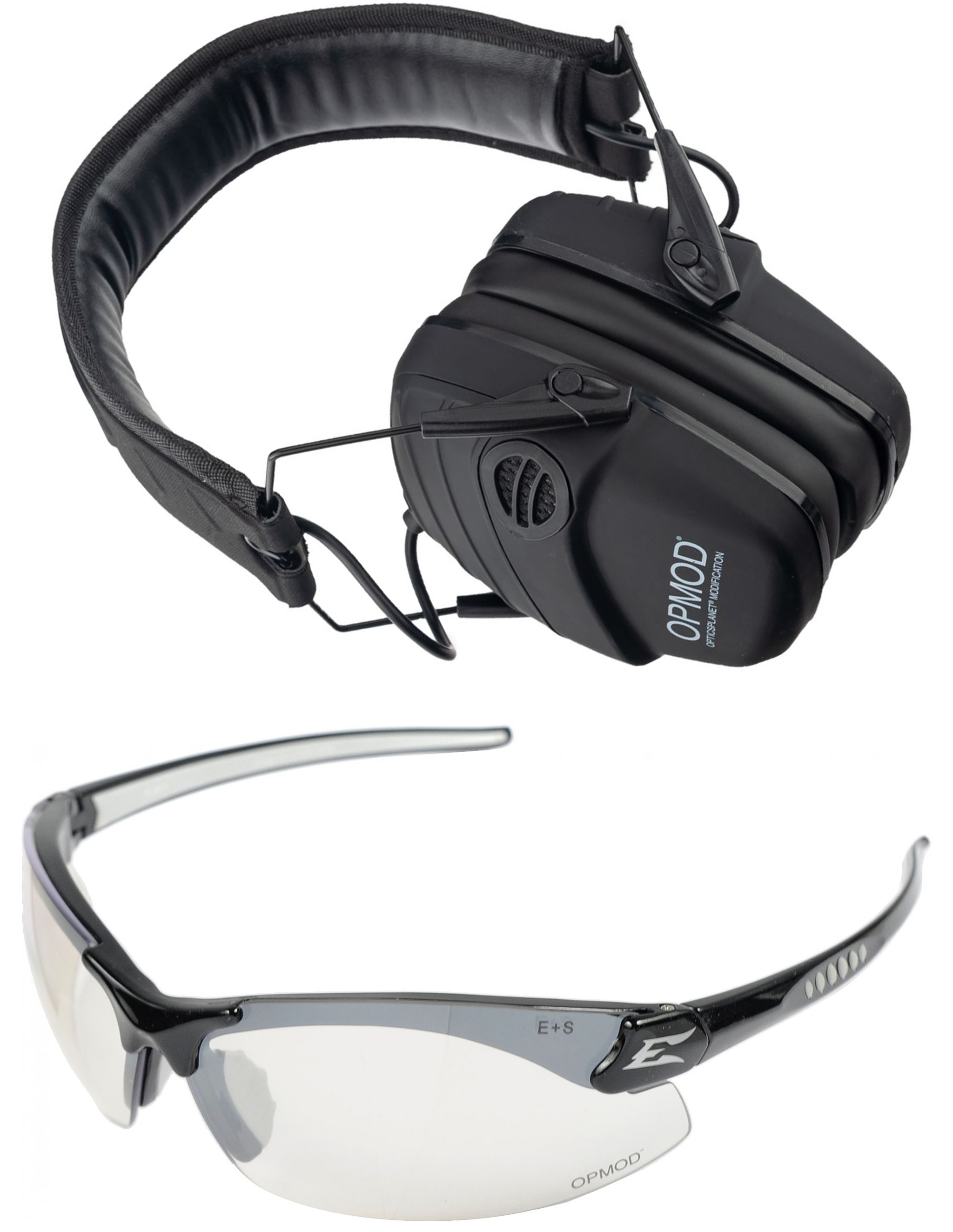 safety glasses for use with earmuffs