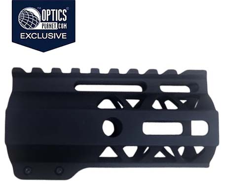 OpticsPlanet Exclusive Moriarti AR-15 4in M-LOK Diamond Cut Slim Profile Free Float Handguard