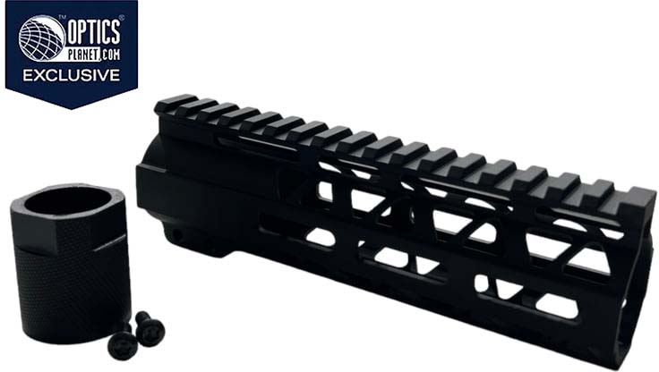 OpticsPlanet Exclusive Moriarti AR-15 7in M-LOK Diamond Cut Slim Profile Free Float Handguard