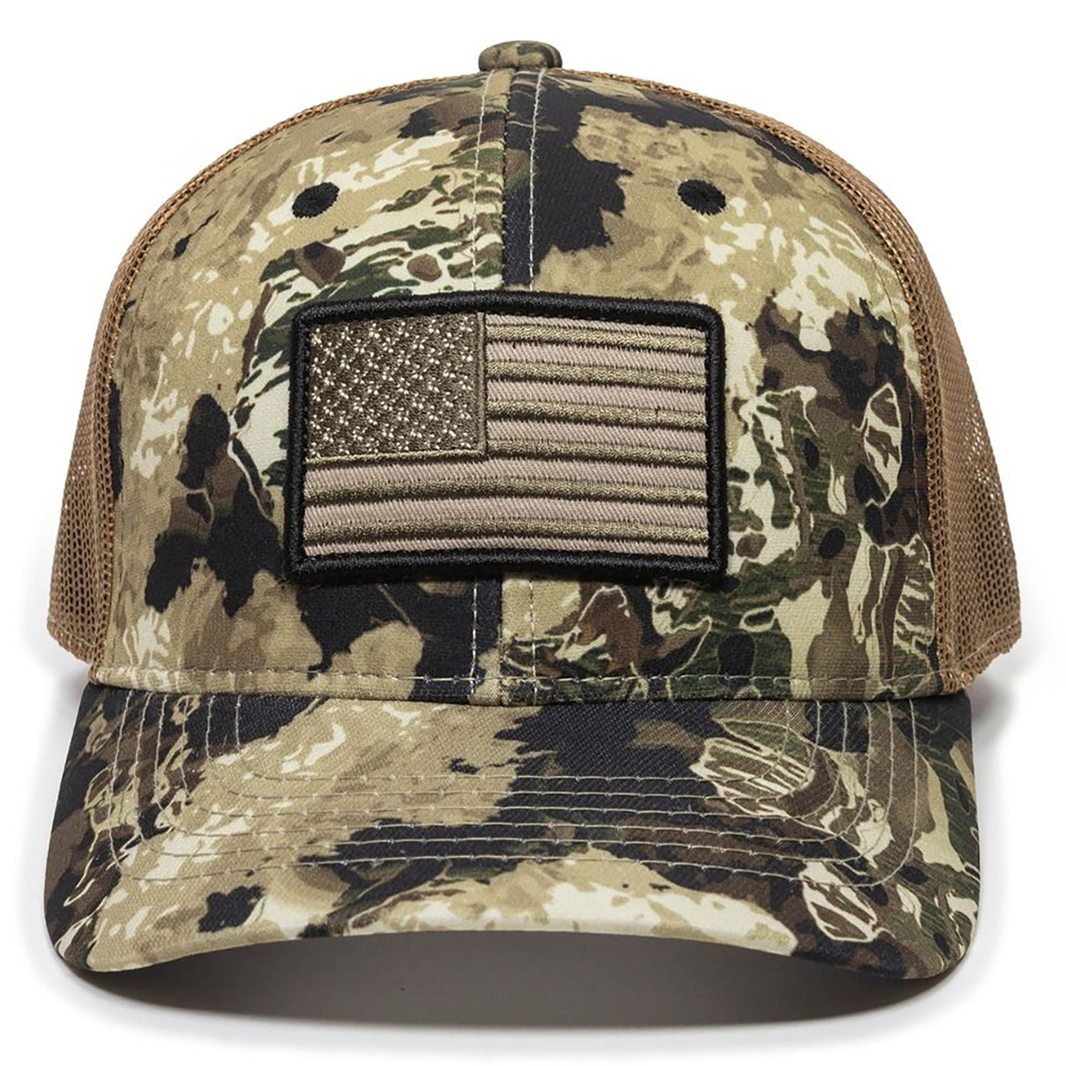 Mossy Oak Camo Camouflage Cap Hat SnapBack Adjustable Leather Patch Mesh  Outdoor