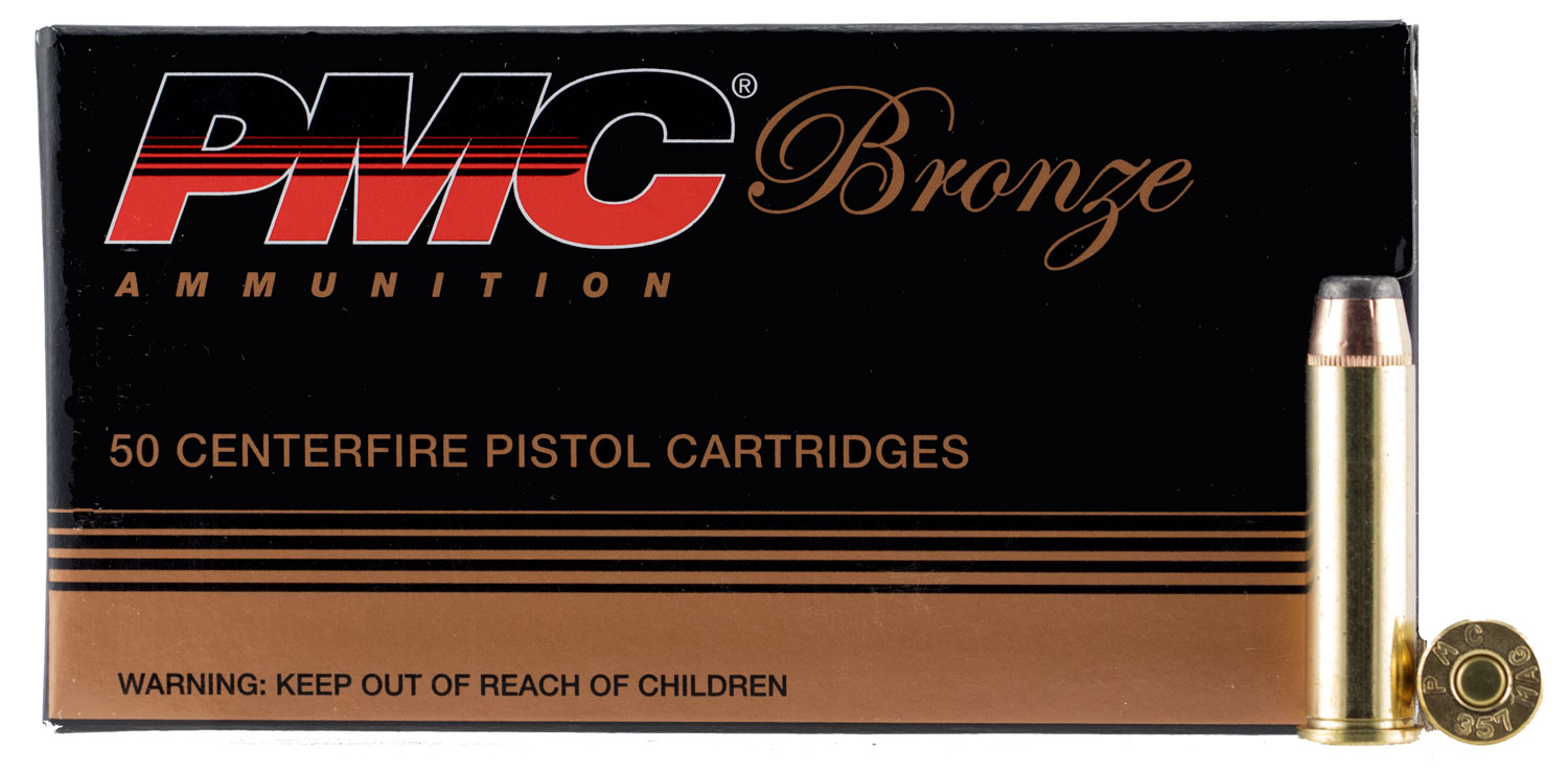 PMC Ammunition Bronze .357 Magnum 158 Grain Jacketed Soft Point Brass Cased Pistol Ammunition