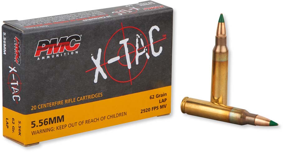 PMC Ammunition 556K X-Tac 5.56x45mm NATO 62 Grain Light Armor Piercing Brass Centerfire Rifle Ammunition