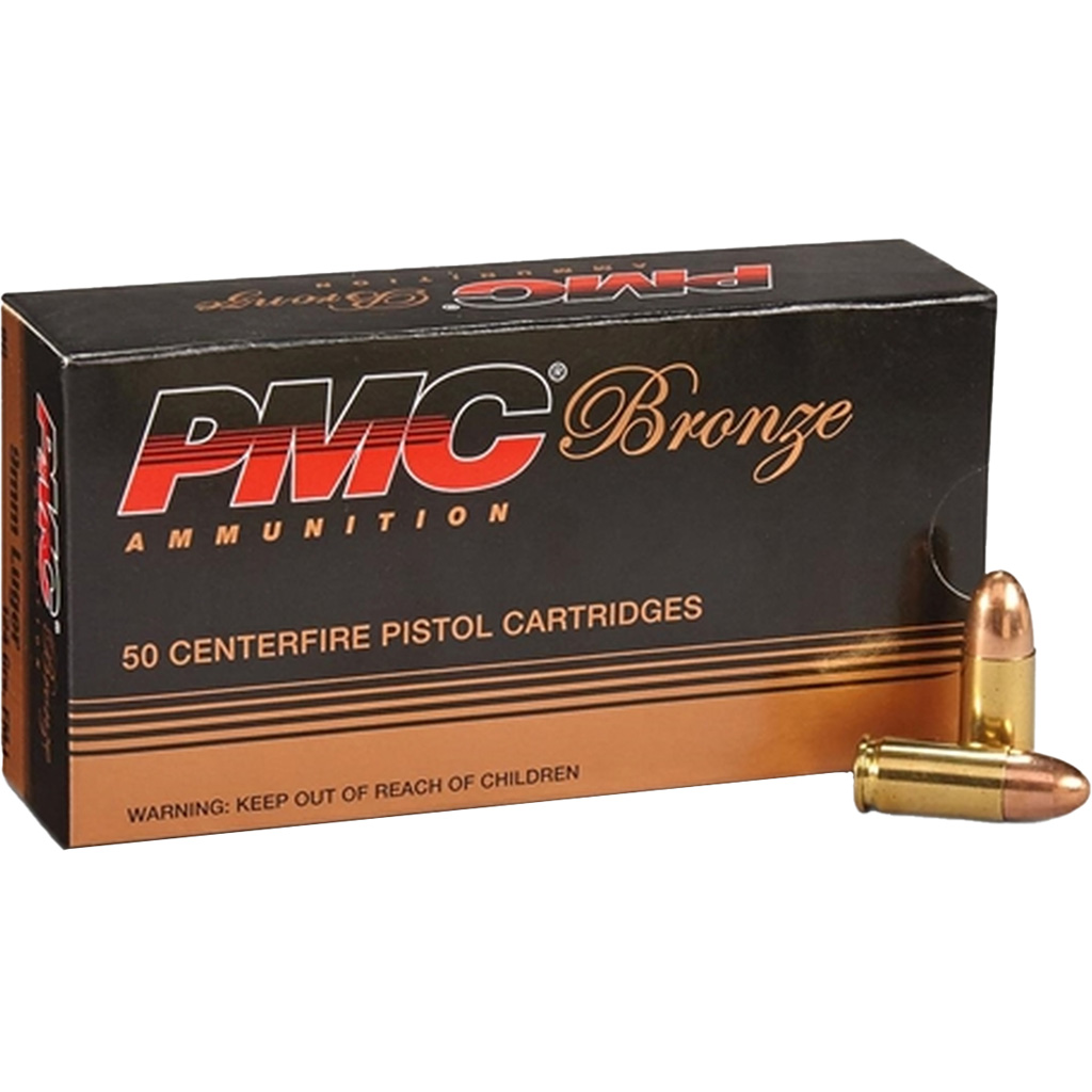 PMC Ammunition 9mm Luger 147 grain Full Metal Jacket (FMJ) Brass Cased Pistol Ammunition