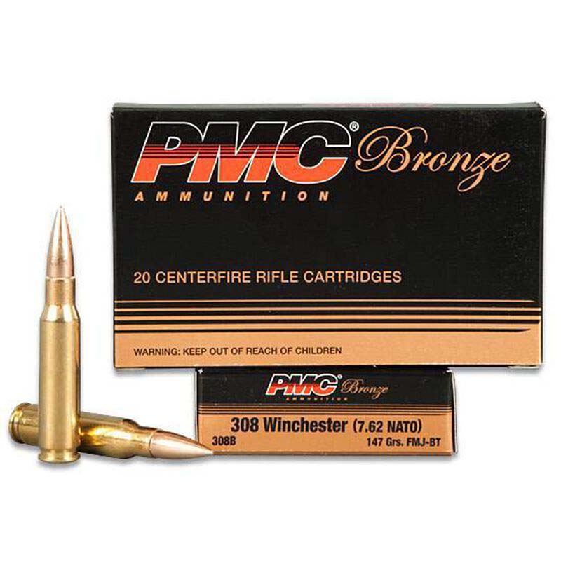 PMC Ammunition Bronze Rifle Ammunition .308 Win 147 gr FMJBT 2780 fps