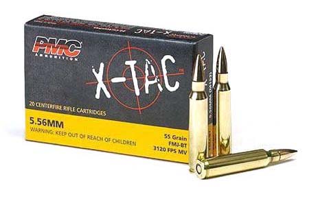 PMC Ammunition X-TAC 5.56x45mm NATO 55 grain Full Metal Jacket (FMJ) Brass Centerfire Rifle Ammunition