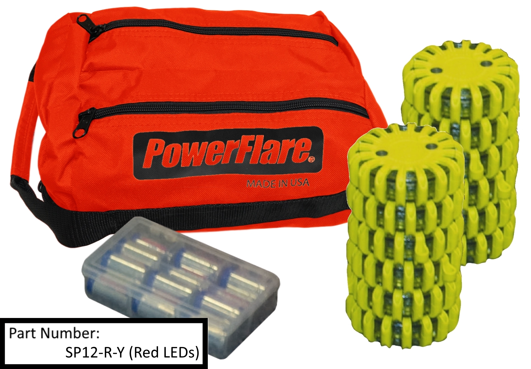 PowerFlare Red LED PF-210 Safety Light - 6 Pack