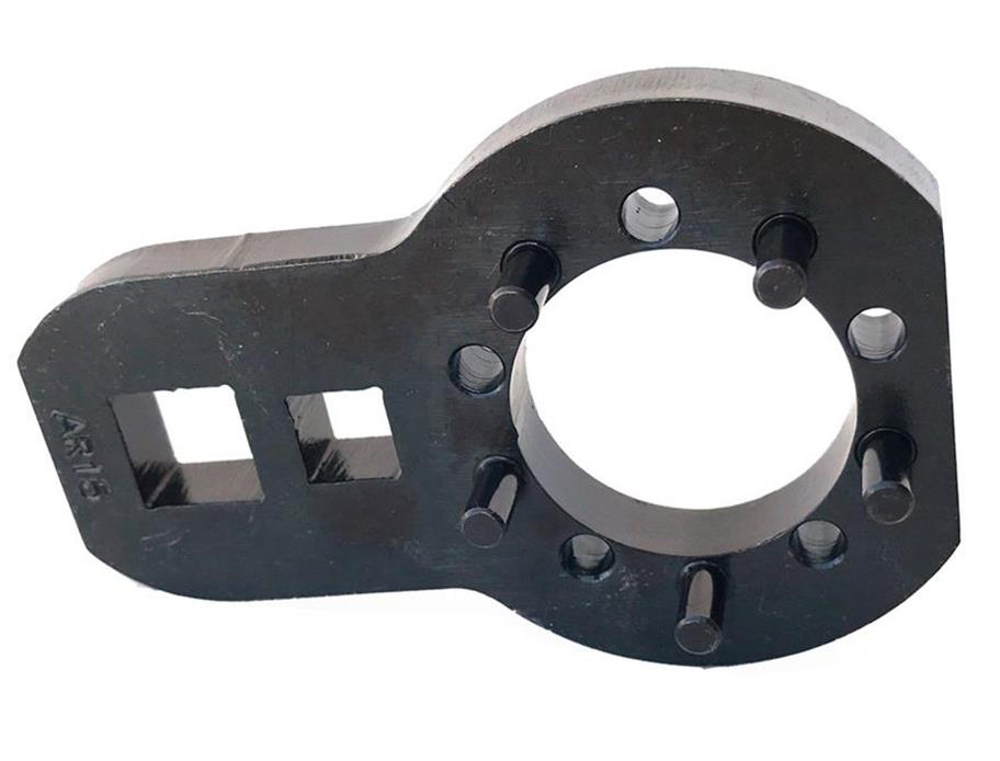 The wrench is designed for a 20 hole pattern barrel nut on a Radius of . 