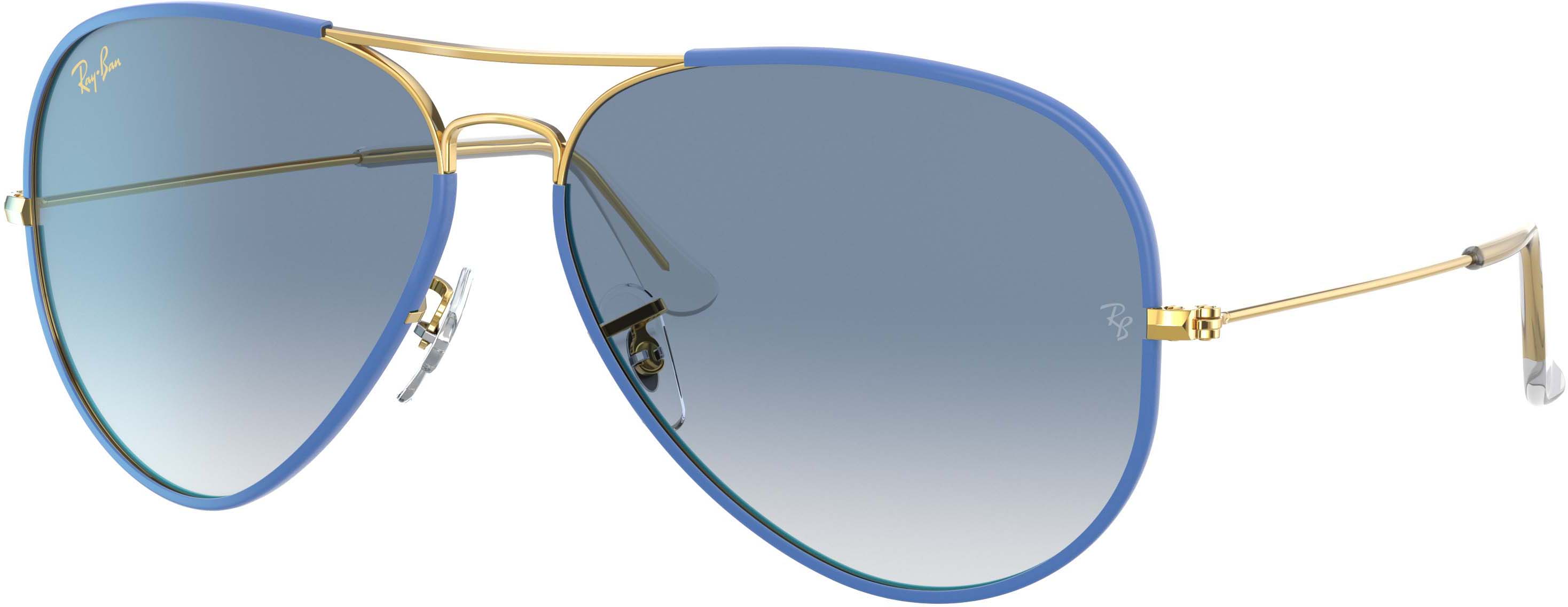 Ray-Ban RB3025 Classic Polarized Aviator Sunglasses, Legend Gold/Polarized Clear Gradient Dark Blue