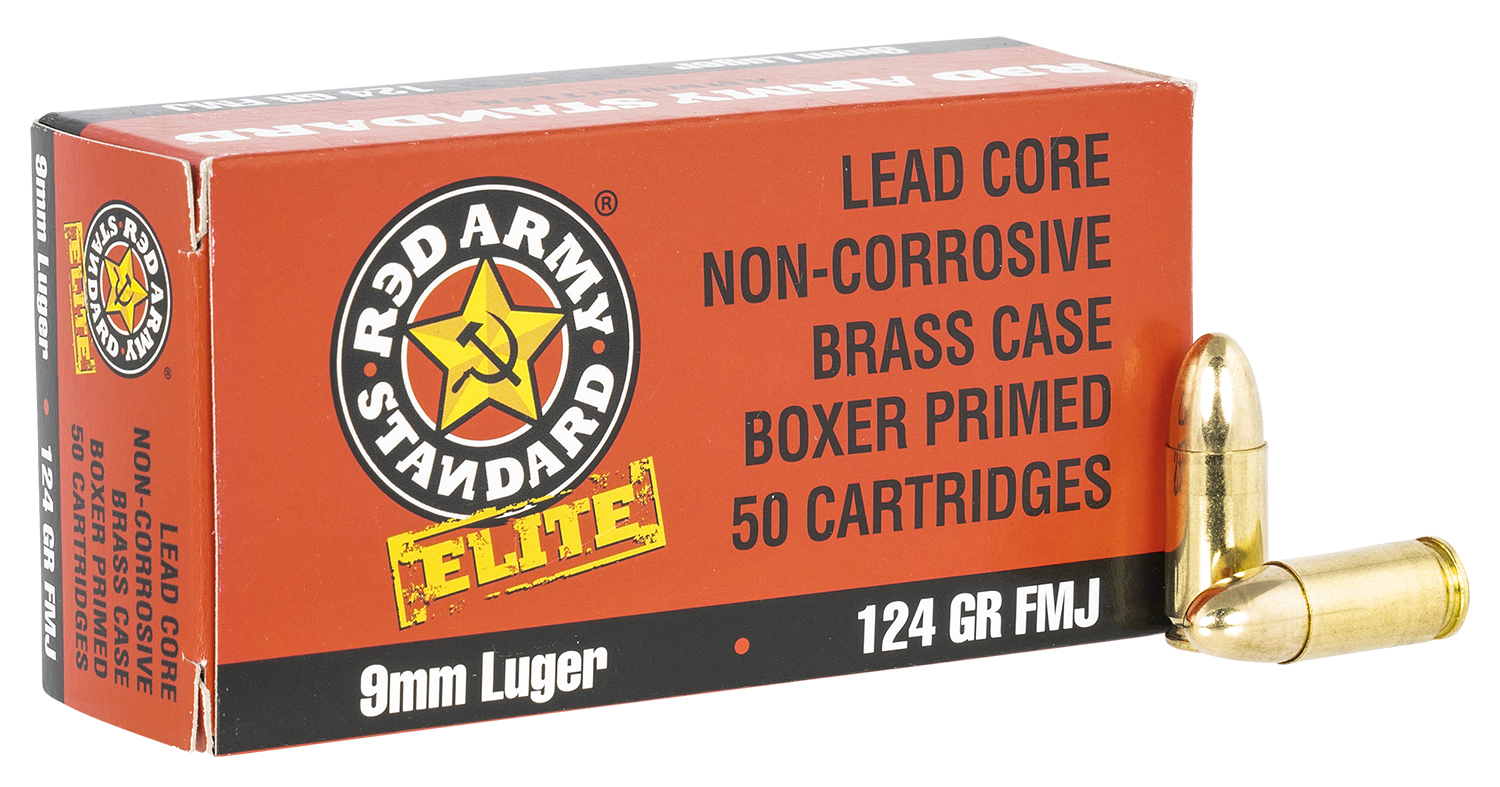 RA Standard 9mm Luger 124 Grain Full Metal Jacket Brass Cased Pistol Ammunition