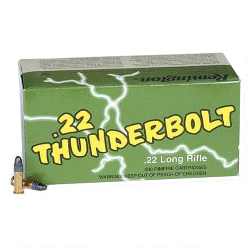 Remington 22 Thunderbolt .22 Long Rifle 40 Grain Round Nose Brass Cased Rimfire Ammunition