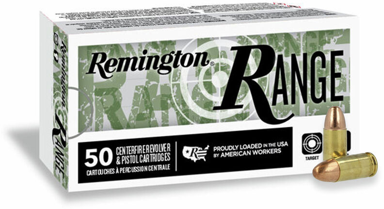 Remington 9mm Luger 115 Grain FMJ Range Handgun Centerfire Pistol Ammo