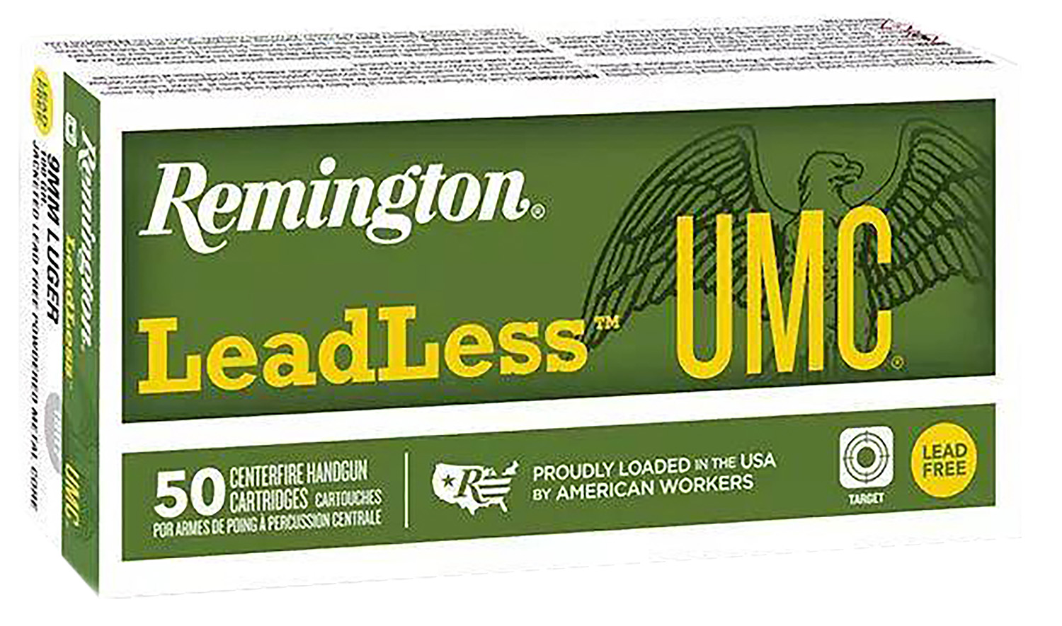Remington Range Clean 9mm UMC Luger 100 Grain Jacket Lead Free Pistol Ammunition