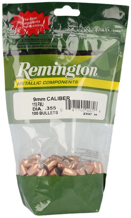 Remington Component Handgun Bullet 9mm 115 Grain, FMJ