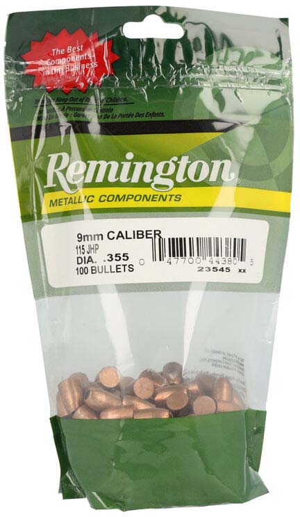 Remington Component Handgun Bullet 9mm 115 Grain, JHP