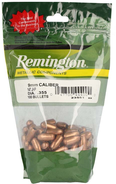 Remington Component Handgun Bullet 9mm 147 Grain, JHP