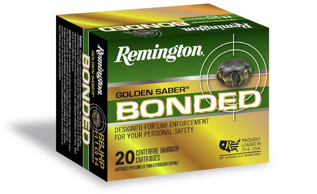 Remington Golden Saber Defense 10mm Auto 180 Grain Bonded Brass Jacketed Hollow Point Brass Nickel-Plated Brass Cased Centerfire Pistol Ammunition