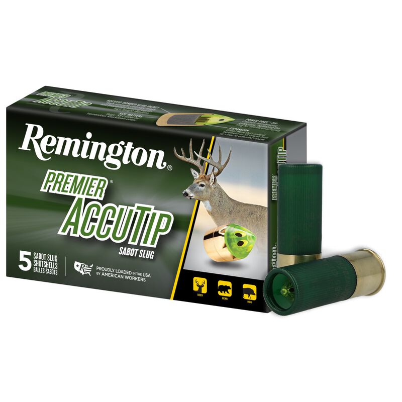 Remington Premier AccuTip Sabot Slugs 12 Gauge 385 Grain 3in Power Port Tip Slug Shotgun Slug Ammunition