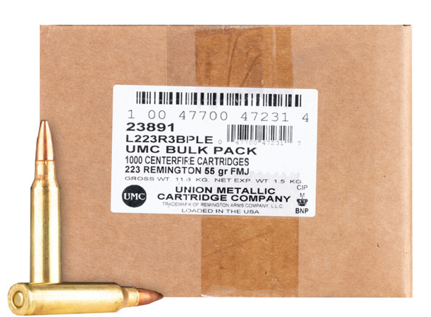 Remington UMC .223 Remington 55 Grain Full Metal Jacket Rifle Ammunition