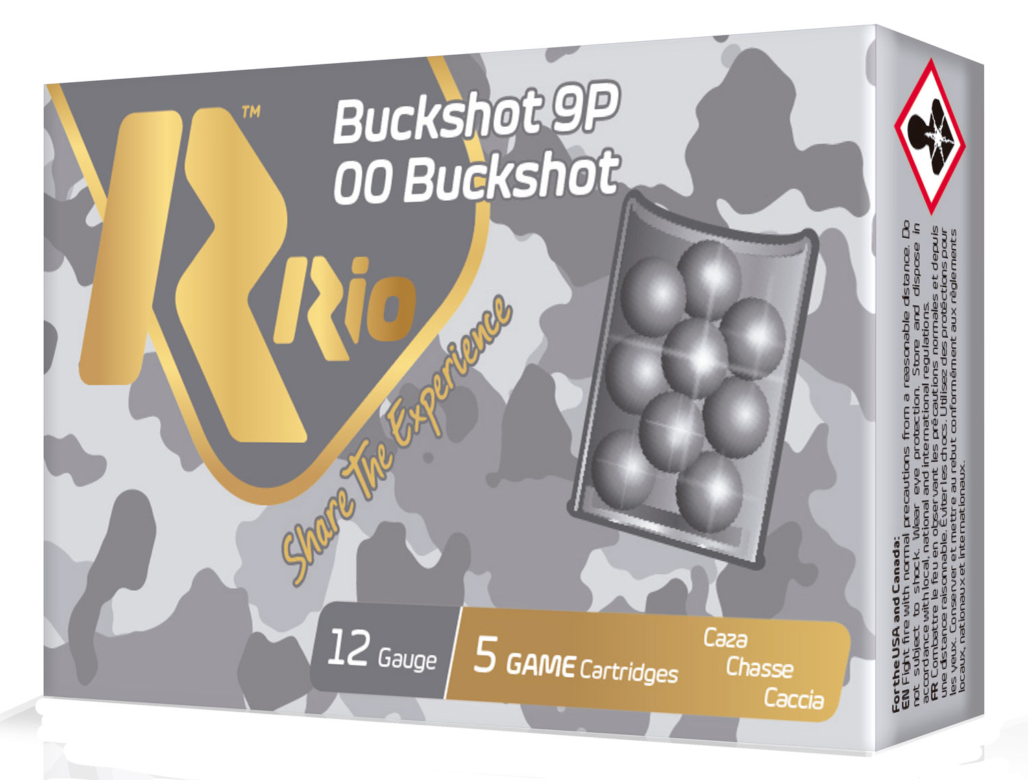 RIO Ammunition Royal Buck 12 Gauge 2.75in 9 Pellets Shotgun Buckshot Ammunition