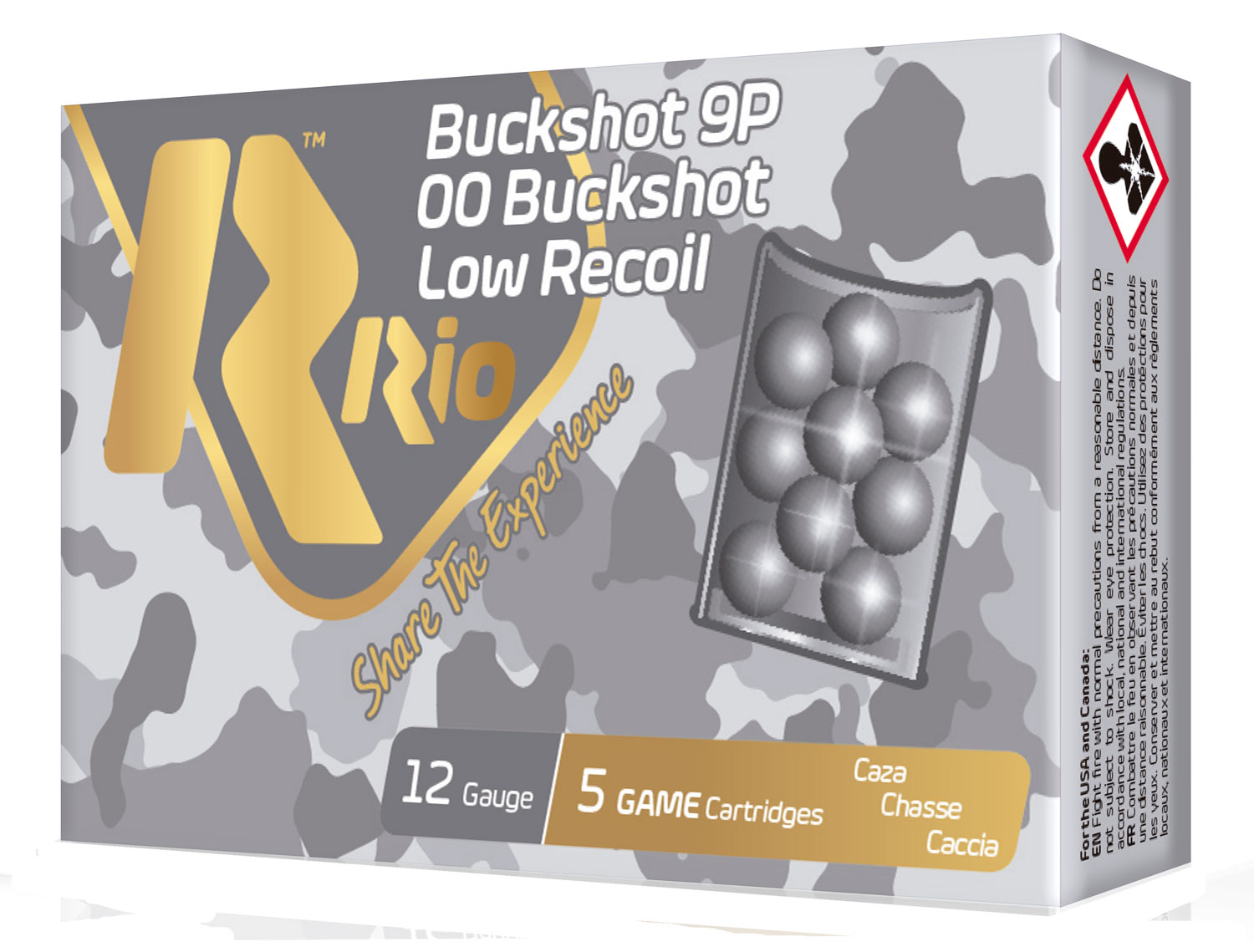 Rio Ammunition Royal Buck Low Recoil 12 Gauge 2.75 in Buckshot Shotgun Ammo