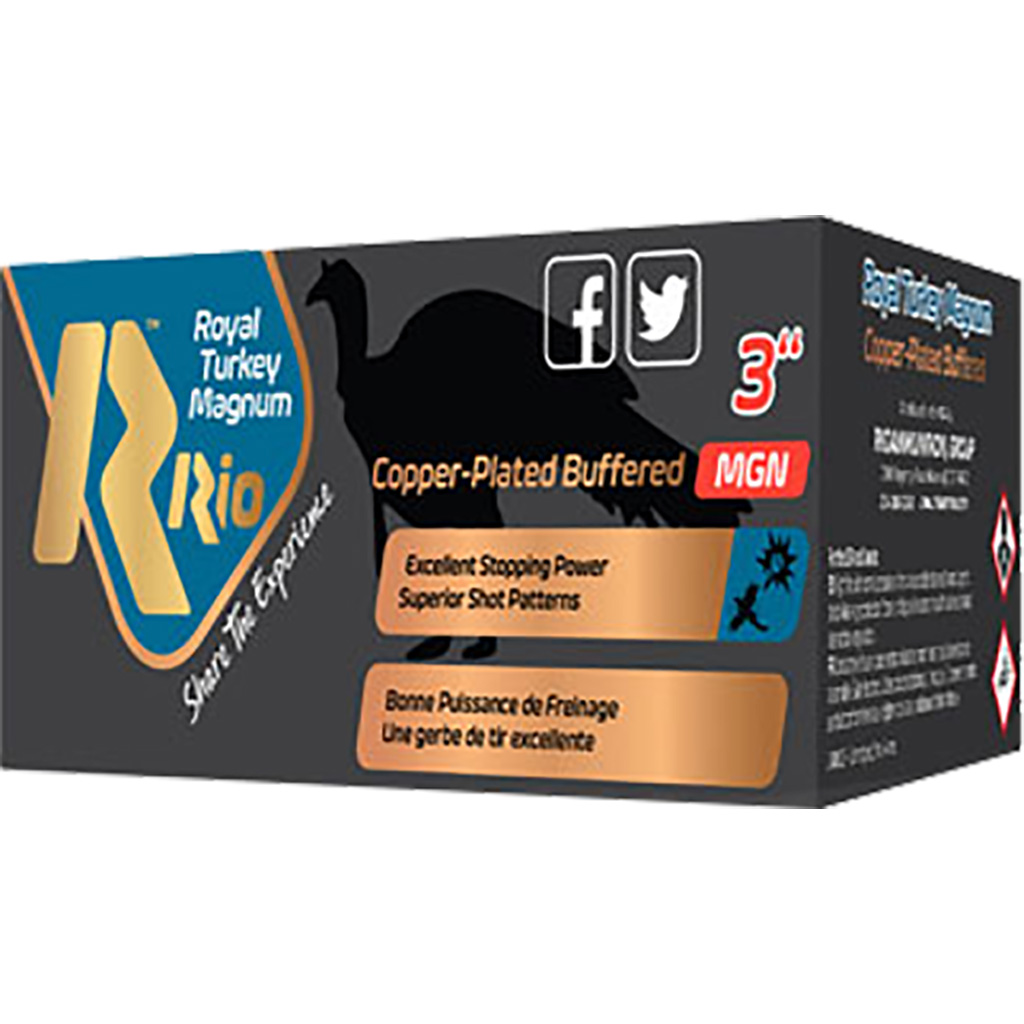 RIO Ammunition Royal Turkey Buffered Copper MGN 50 12 Gauge 3" 1 5 Shot Shotgun Ammunition