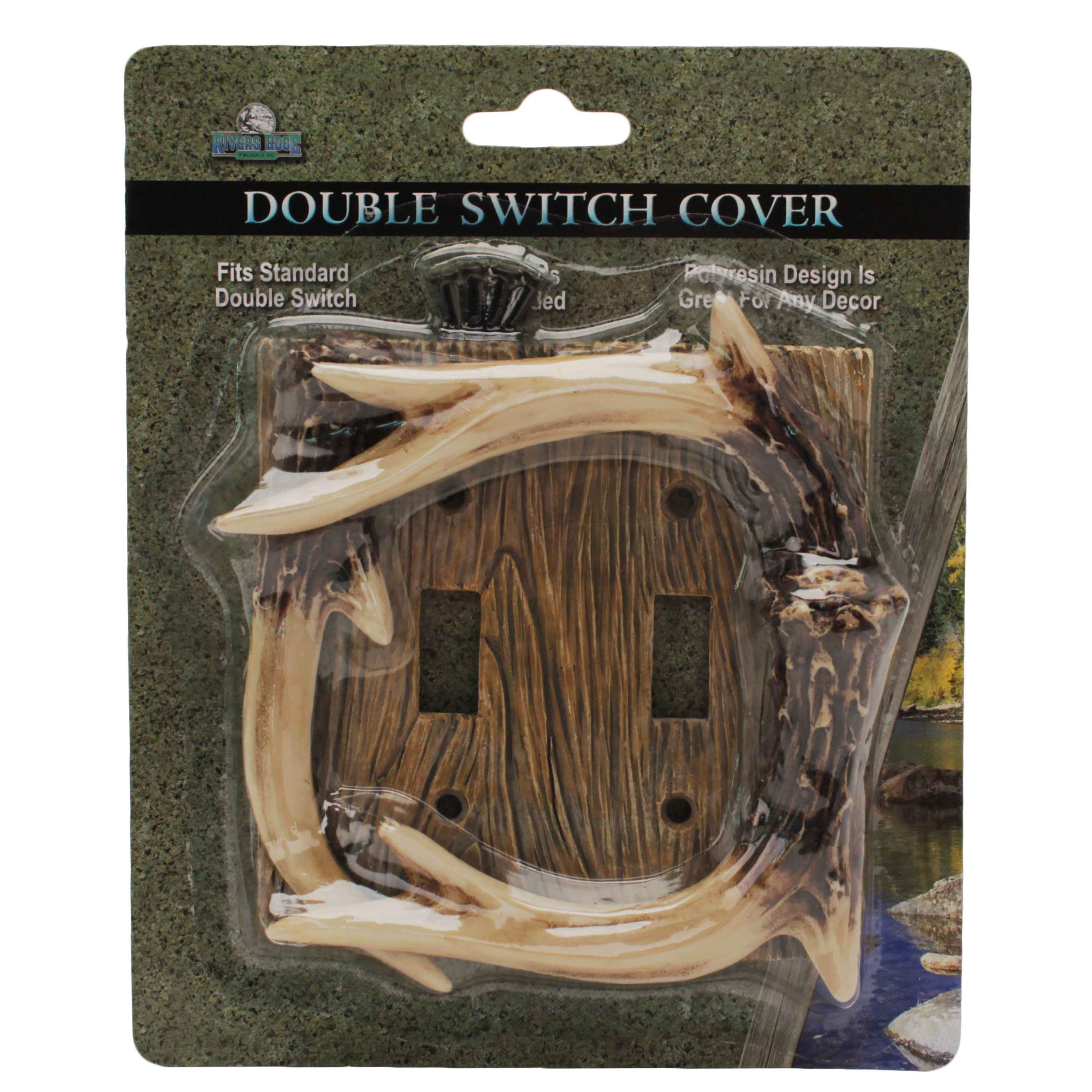 River S Edge Hand Painted Poly Resin Deer Antler Light Switch