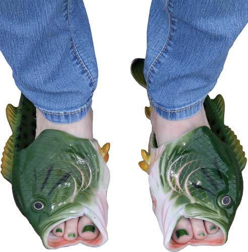 bass fish slippers