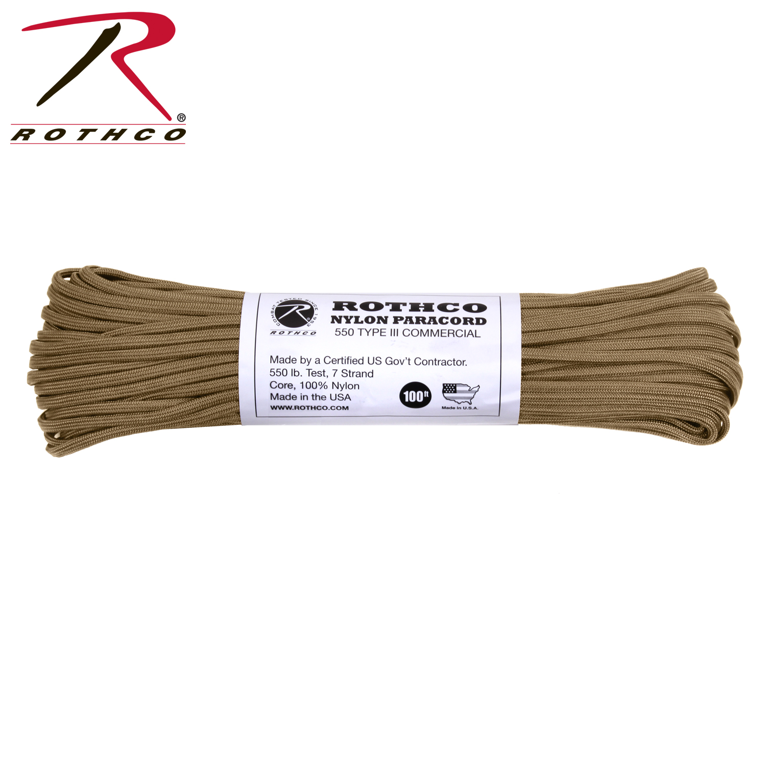PARACORD PLANET Nylon Military Paracord 550 lbs Type III 7 Strand Utility  Cord Rope USA Made 