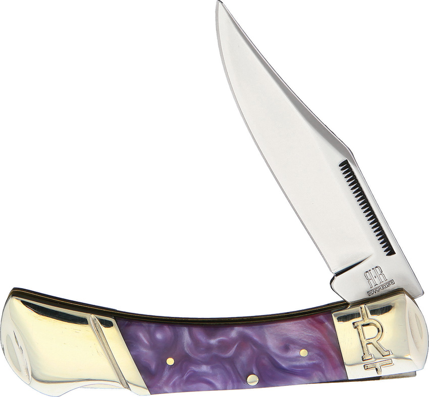 Rough Ryder Little Lookout Purple Smooth Bone Trapper Folding Knife