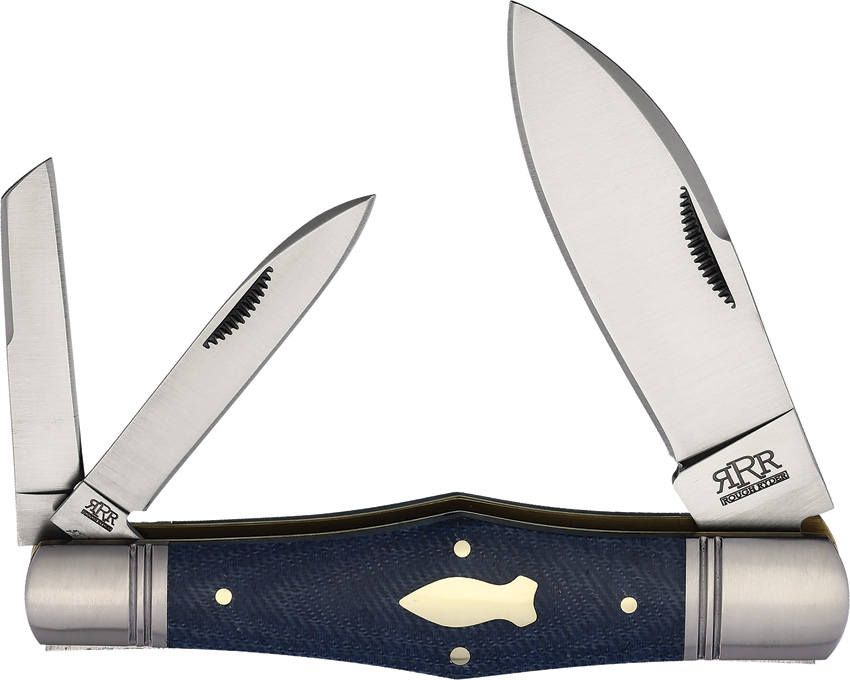 Rough Ryder Swell Center Whittler D2 Blue | 40% Off w/ Free S&H