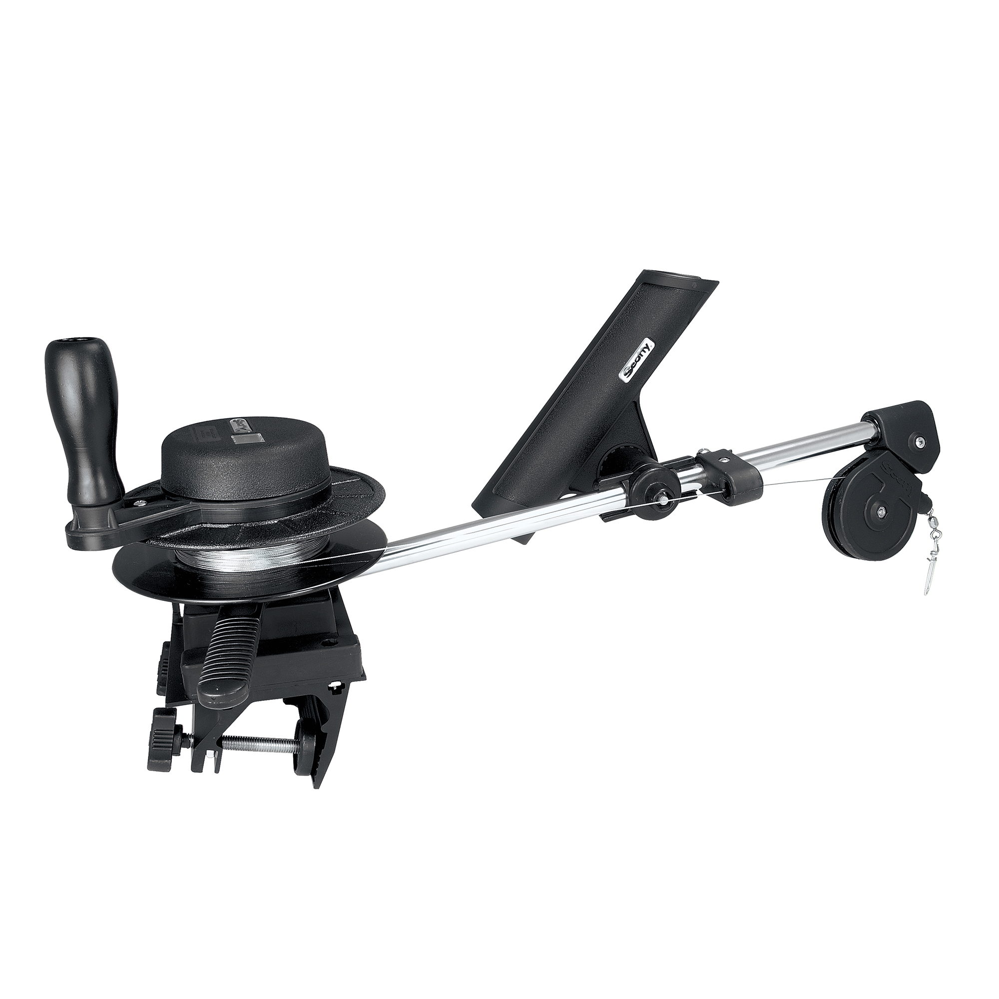Scotty #1050MP Depthmaster Manual Downrigger Display Packed w/ Rod Holder & Clamp Mount