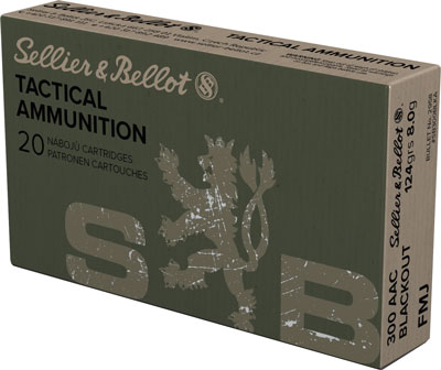 Sellier & Bellot 300 Blackout 124 Grain Full Metal Jacket Rifle Ammunition