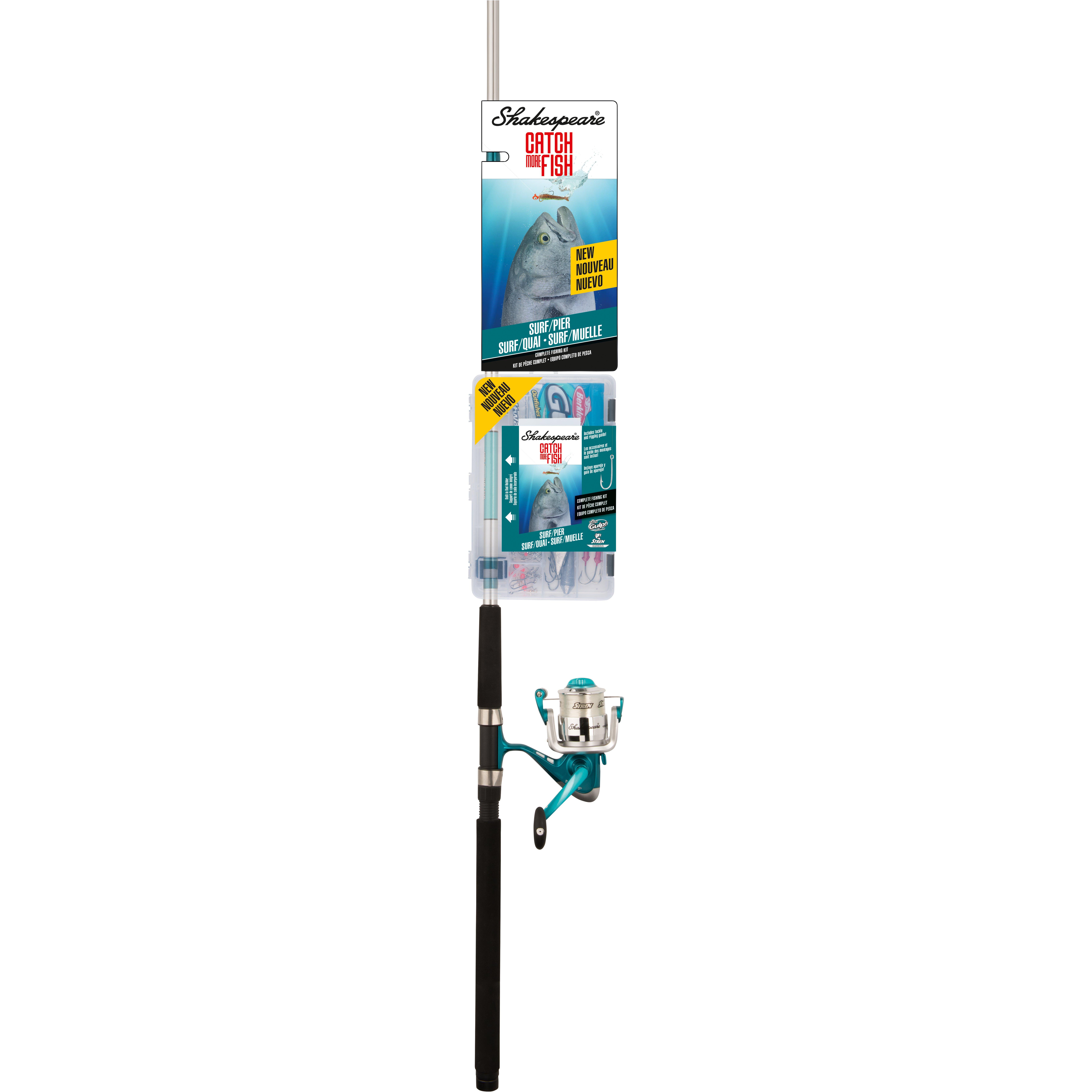 Shakespeare Catch More Fish Surf Pier 8 Ft Spinning, Rod & Reel