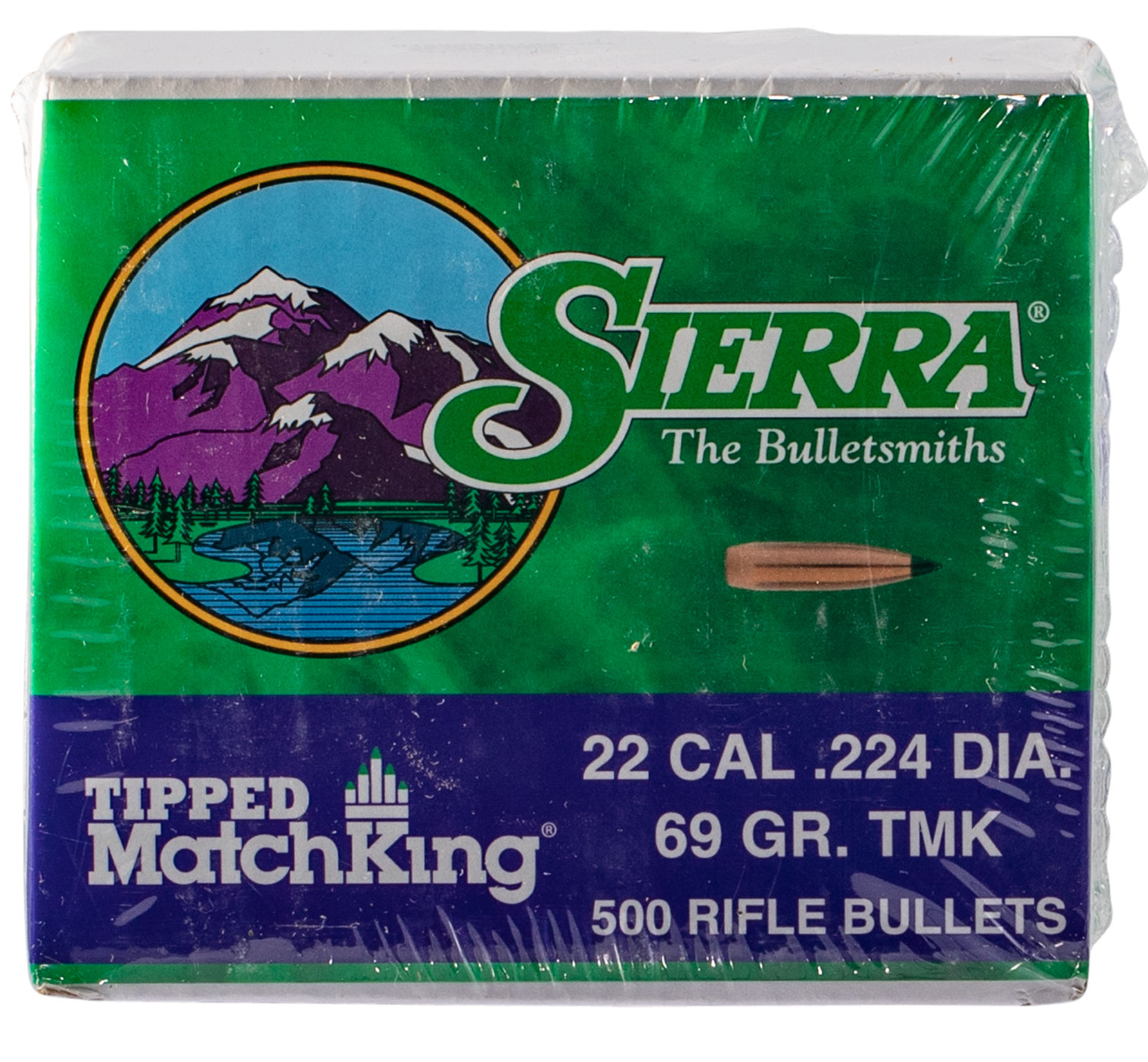 Sierra .22 Caliber 69 Grain Tipped MatchKing 500 Rifle Bullets