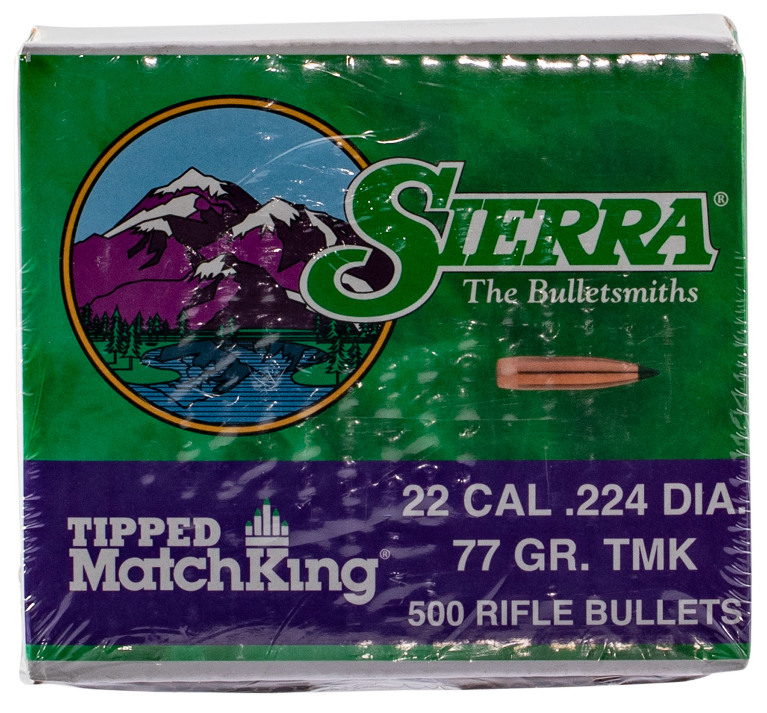 Sierra .22 Caliber 77 Grain Tipped MatchKing 500 Rifle Bullets