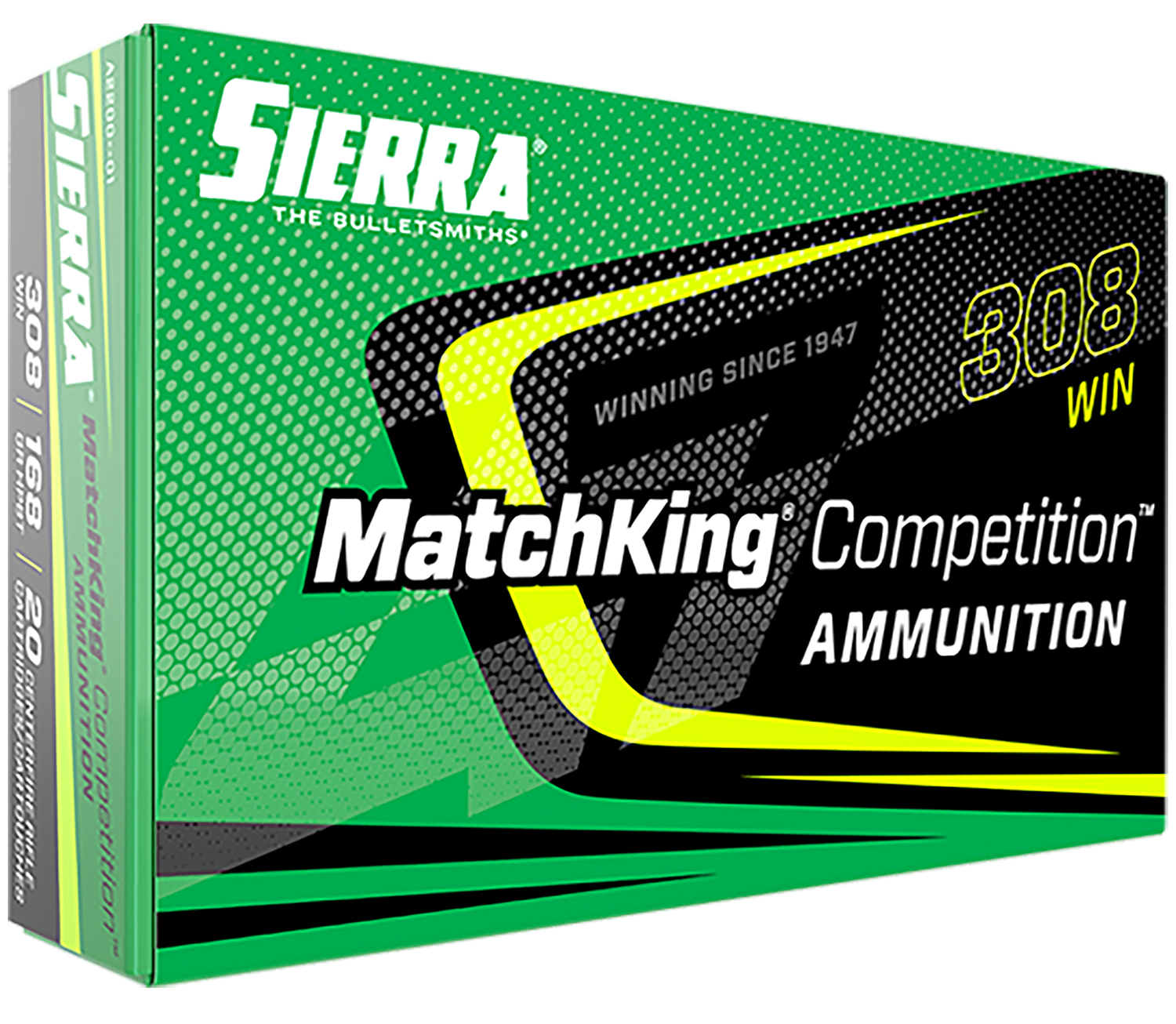 Sierra MatchKing .308 Winchester 168 Grain Hollow Point Boat Tail Brass Cased Centerfire Rifle Ammunition