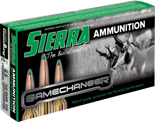 Sierra Bullets GameChanger 6.5 Creedmoor 140 Grain Sierra Tipped GameKing Brass Cased Rifle Ammunition