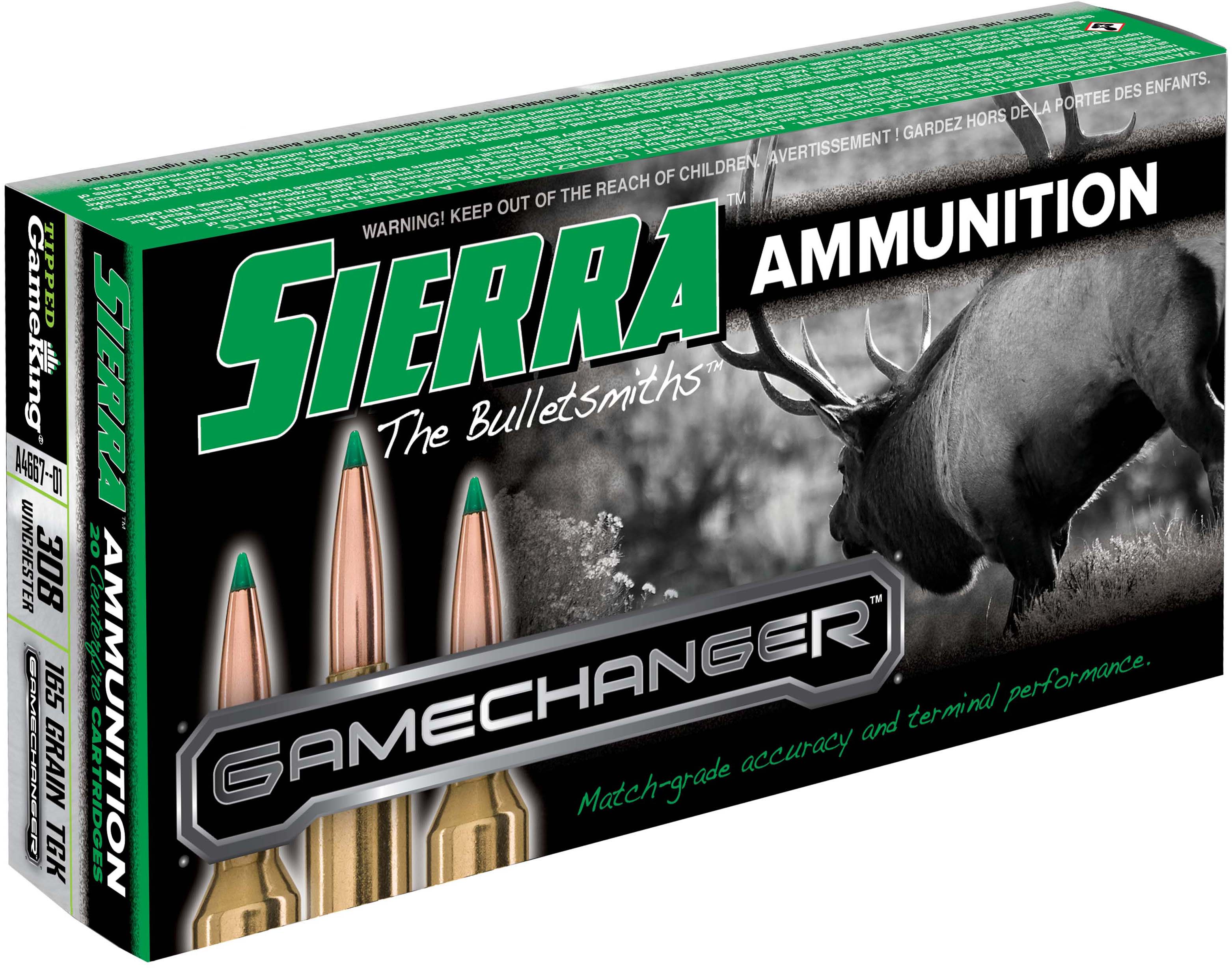 Sierra GameChanger .308 Winchester 165 grain Sierra Tipped GameKing Brass Centerfire Rifle Ammunition