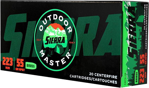 Sierra Outdoor Master Varminter .223 Remington 55 Grain Hollow Point Boat Tail Brass Cased Rifle Ammunition