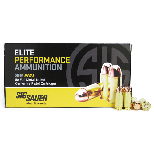 SIG SAUER Elite Performance .40 S&W 180 grain Full Metal Jacket Brass Cased Centerfire Pistol Ammunition