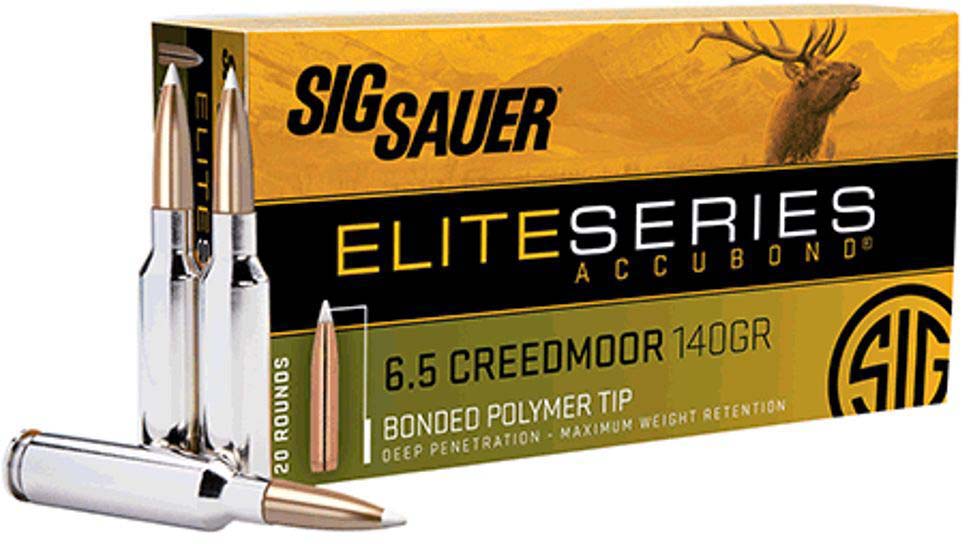 SIG SAUER Elite Accubond 6.5mm Creedmoor 140 Grain Bonded Tipped Brass  Cased Rifle Ammunition E65CMAB140-20 17% Off