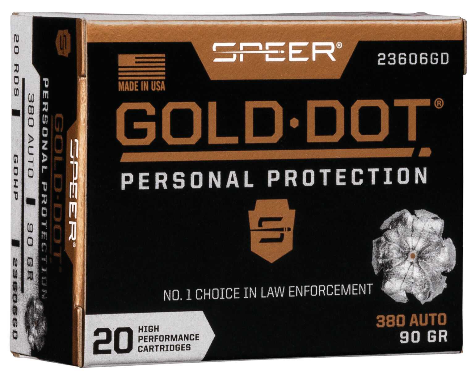 Speer Gold Dot .380 ACP 90 Grain Hollow Point Centerfire Pistol Ammunition