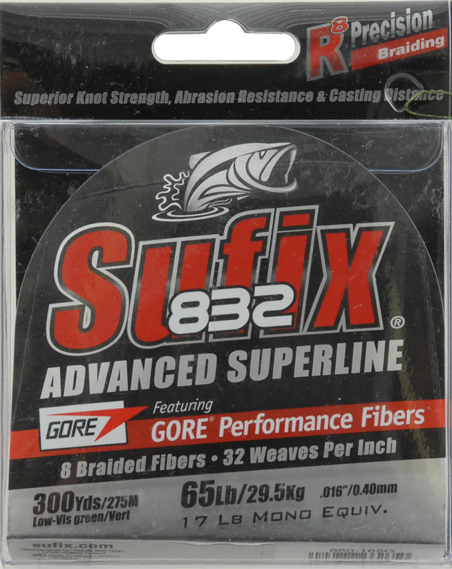 Sufix Advanced Superline 832 Braid 15 lb LowVis Green 300 yd