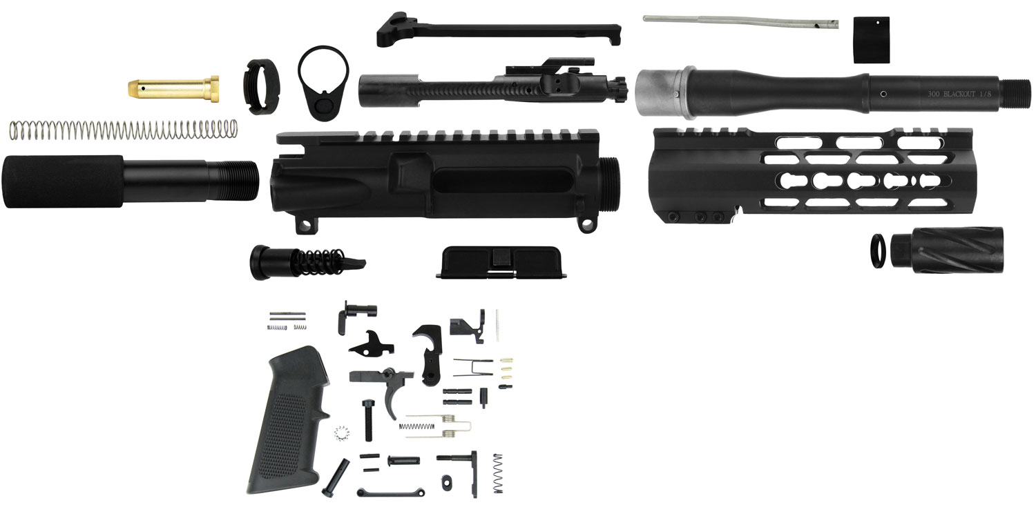 TacFire SSPK300LPK7K AR-15 Pistol Build Kit 300 Blackout Black