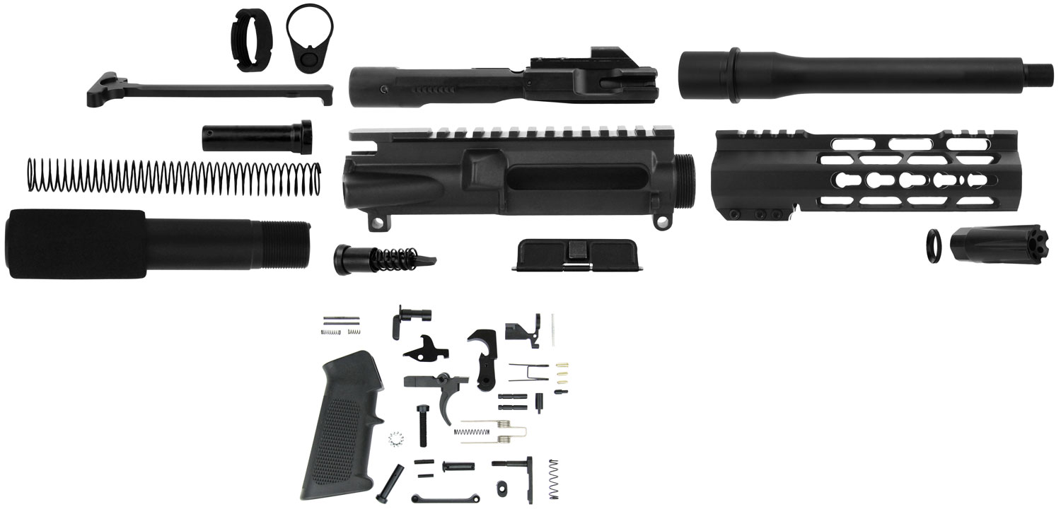 TacFire SSPK9MMLPK7K AR Build Kit 9mm Luger Pistol Black 7.5" Barrel