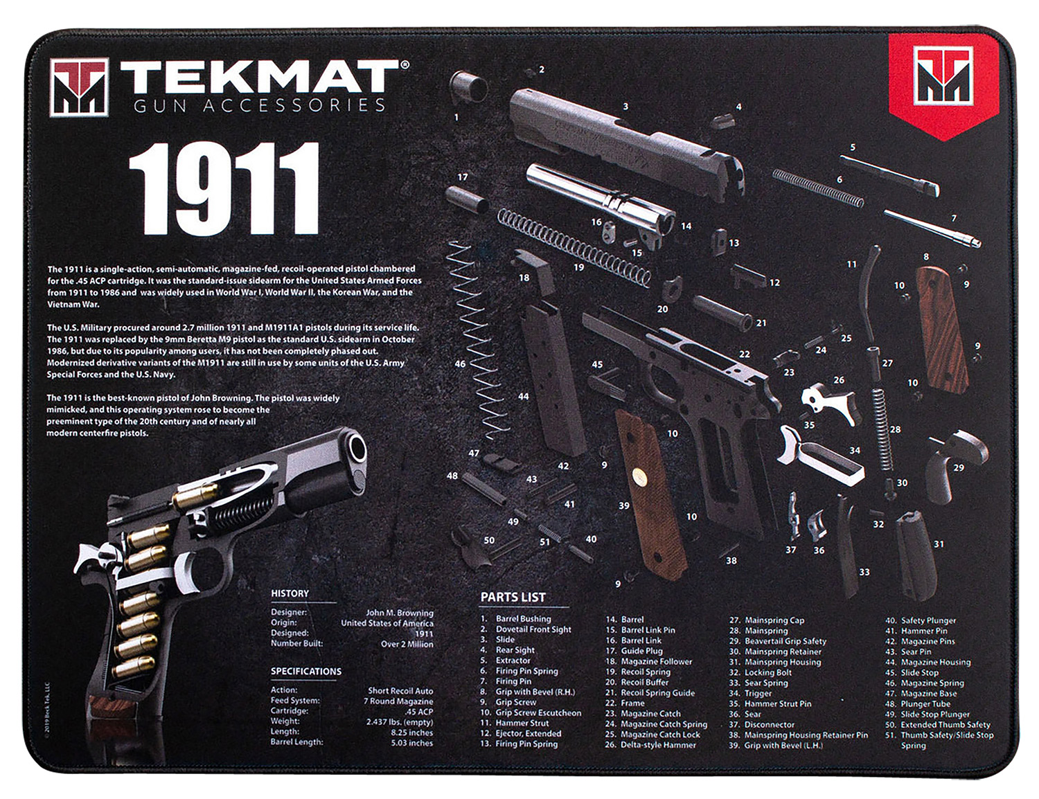 TekMat Browning Hi Power Gun Cleaning Mat