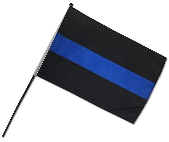 Thin Blue Line American Flag - 12 X 18