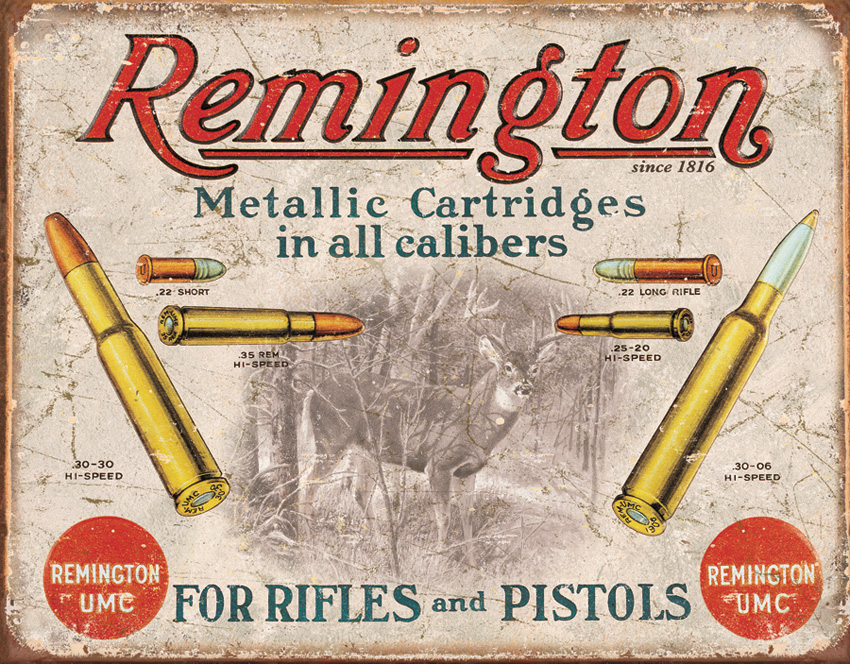 Remington High-speed  Rifle 22 Dupont 10" x 7" Reproduction Metal Sign 