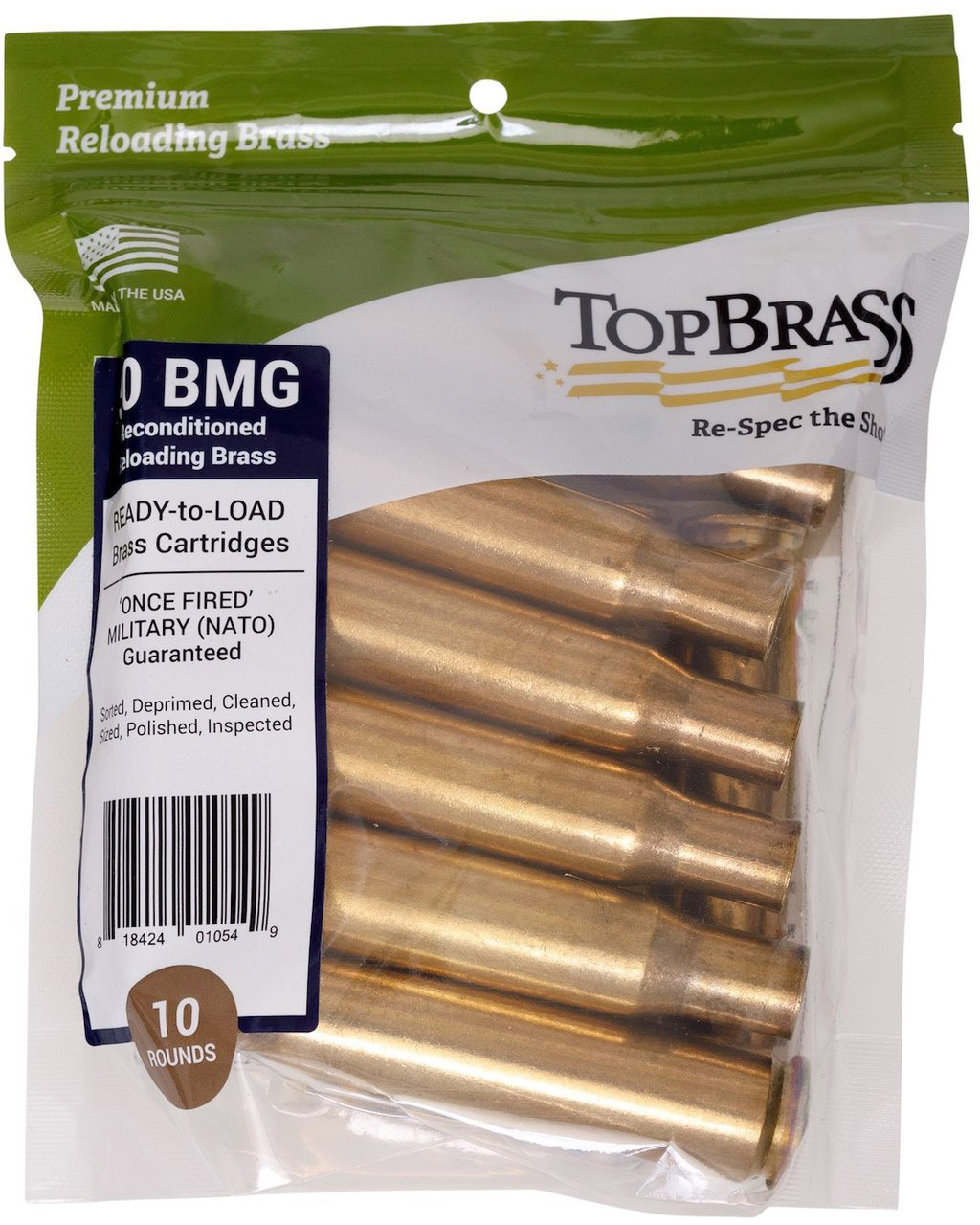 50 BMG brass thincut bullet slices, mix mfg, 10-pack – Cartridge